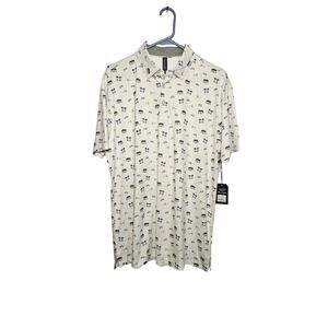 Anderson Ord‎ Men's Polo Cream Travel Theme Size Medium NWT Boats Vans Hammock